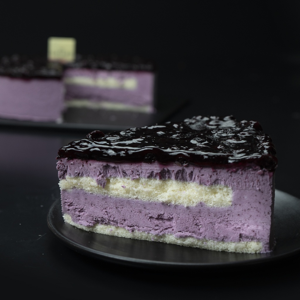 Blueberry Mousse Cake-slice