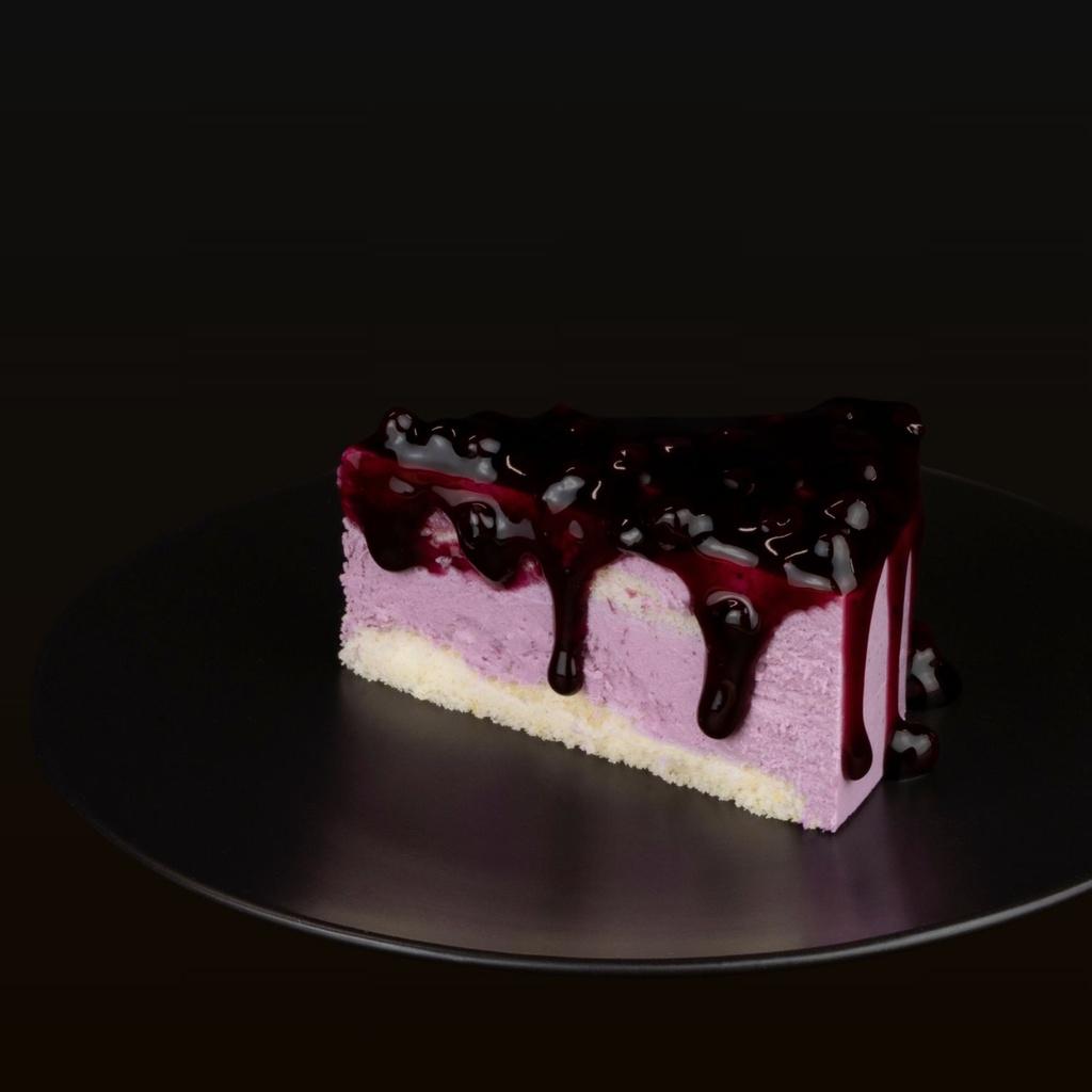 Blueberry Mousse Cake-slice