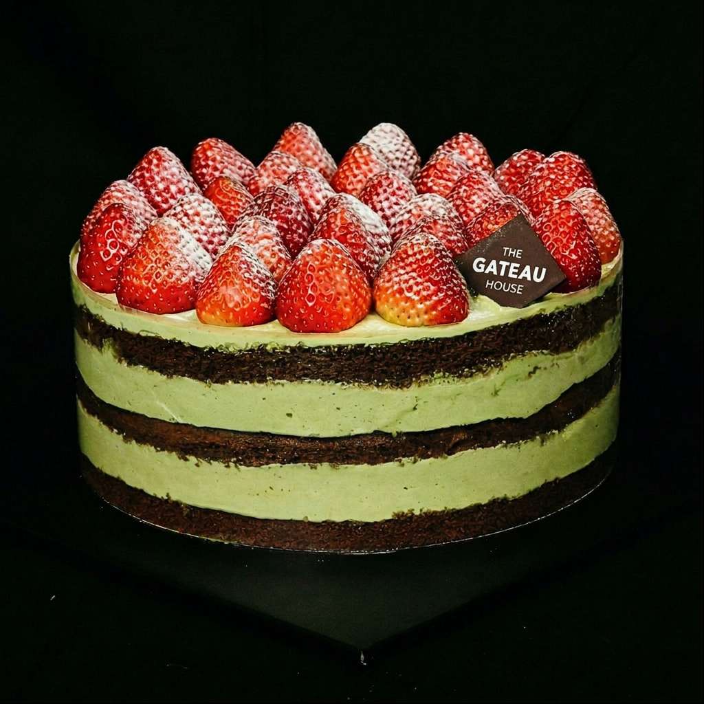 Strawberry & Matcha Fresh Cream Cake
