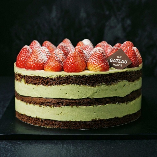 Strawberry & Matcha Fresh Cream Cake