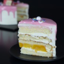 Kids Fresh Cream Cake (Pink)-slice